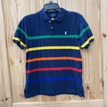 BOYS POLO RALPH LAUREN NAVY BLUE/GREEN/YELLOW/ORANGE SHIRT POLO L 14/16