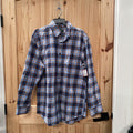 MENS ORVIS LS PLAID BUTTON UP SHIRT TEAL/WHITE/ORANGE L