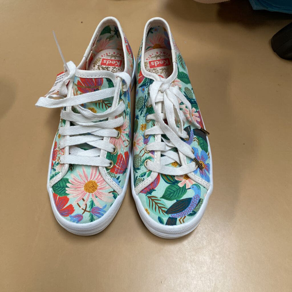 WOMENS KEDS FLORAL SHOES 6.5