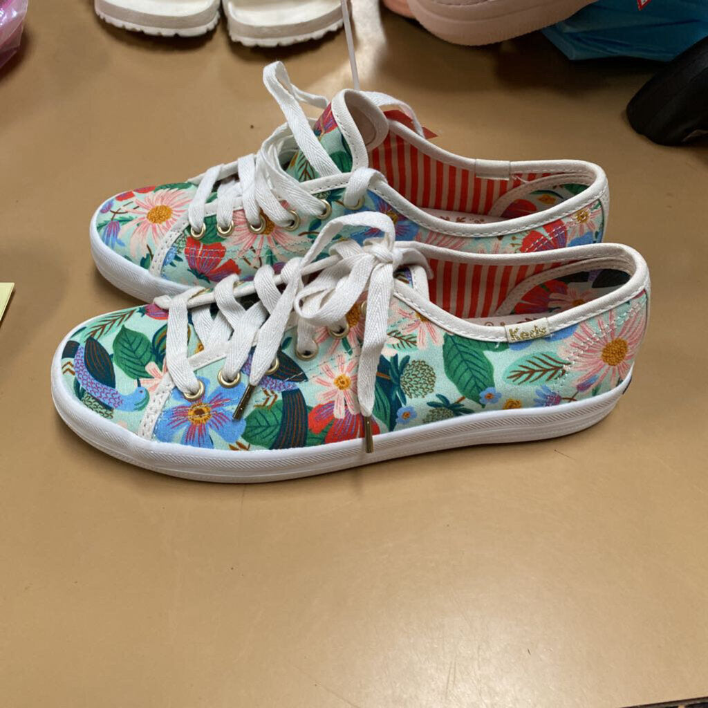 WOMENS KEDS FLORAL SHOES 6.5