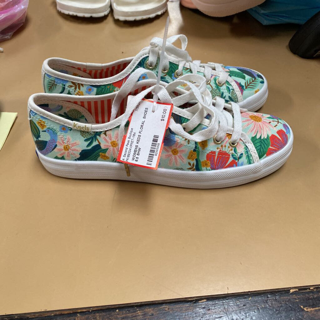 WOMENS KEDS FLORAL SHOES 6.5