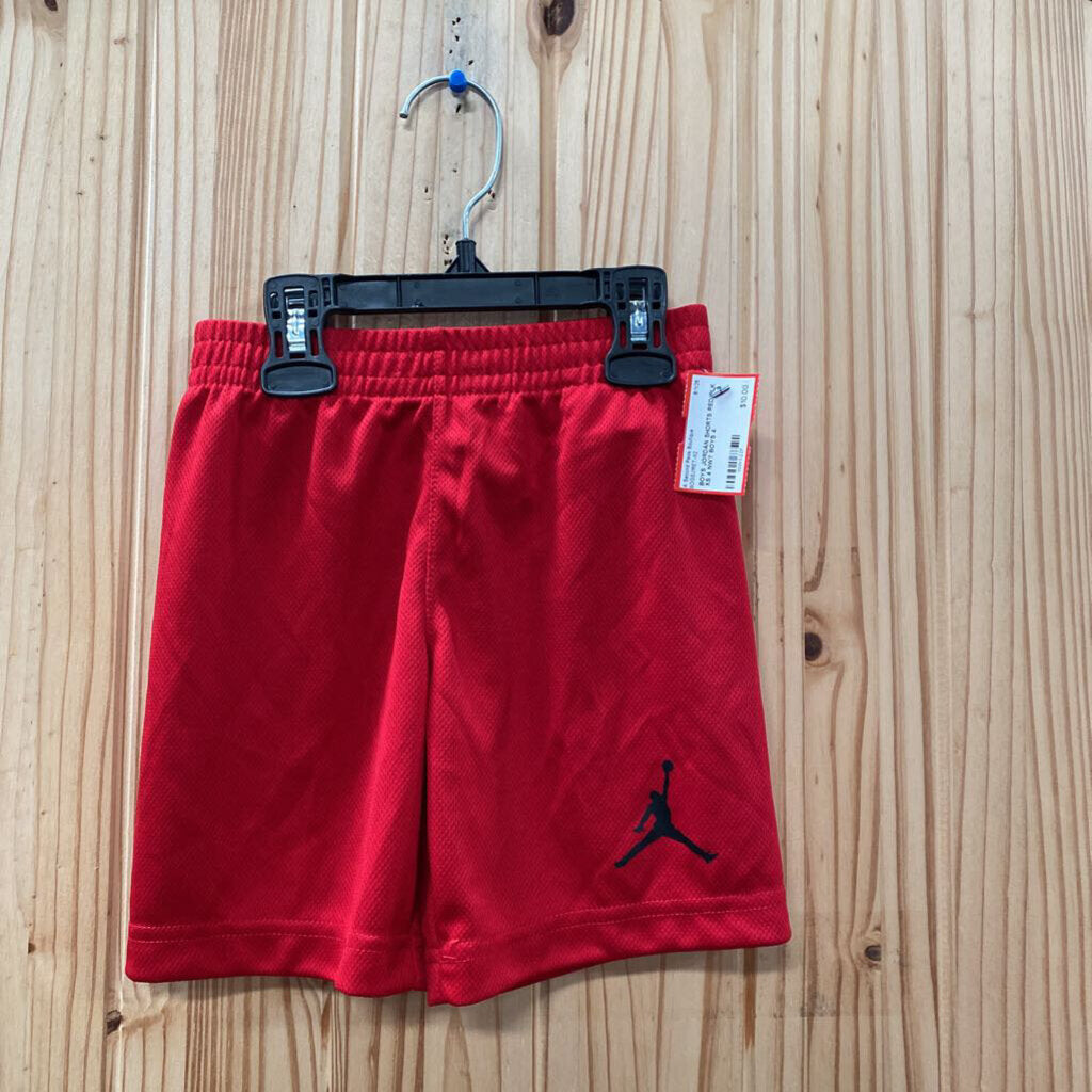 BOYS JORDAN SHORTS RED/BLK XS 4 NWT