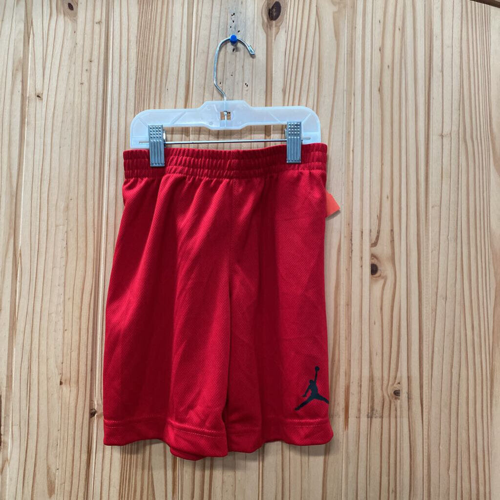 BOYS JORDAN SHORTS RED/BLK M 6
