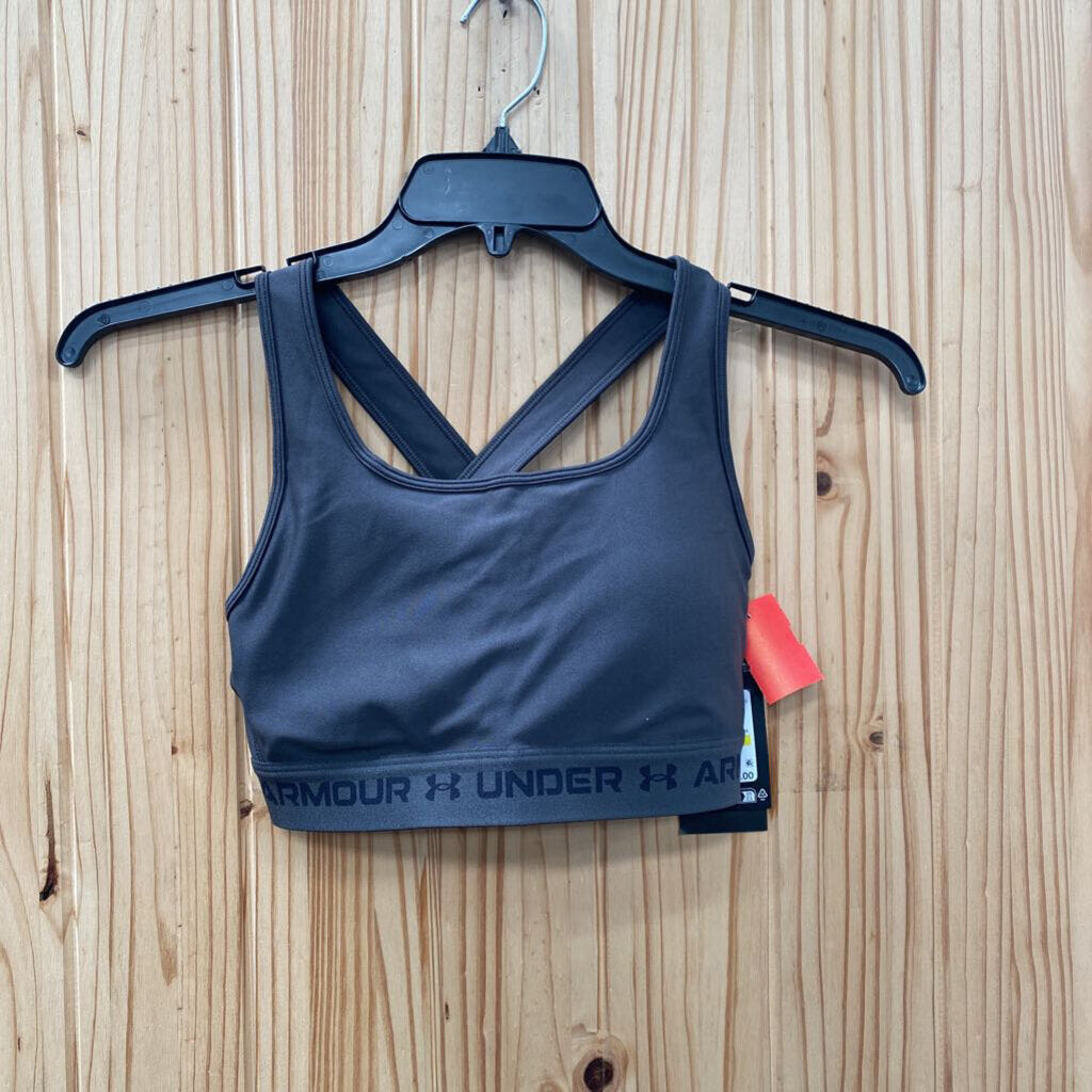 WOMENS UNDER ARMOUR CHARCOAL SPORTS BRA M NWT