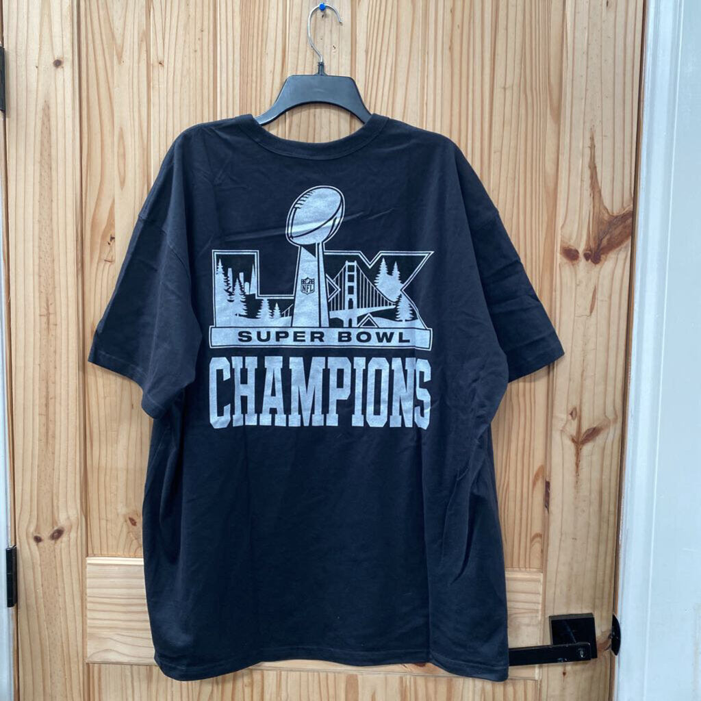 MENS NIKE SUPER BOWL CHAMPIONS SEAHAWKS BLK/SILVER/WHITE SHIRT XL NEW