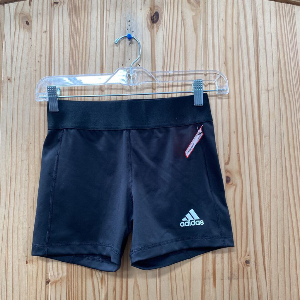 GIRLS ADIDAS BIKER SHORTS BLK/WHITE 13/14 NWT