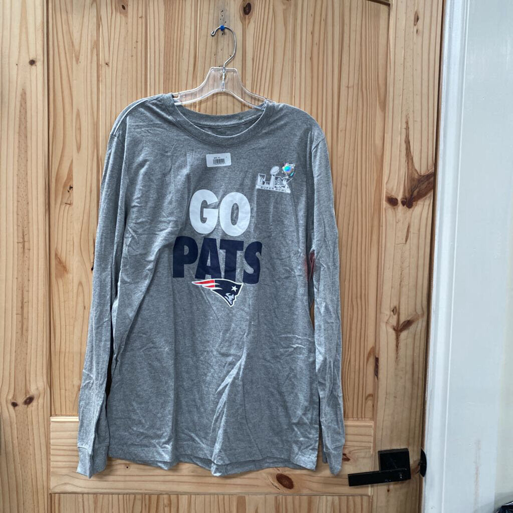 MENS NIKE GO PATS LS GREY SHIRT L NWT