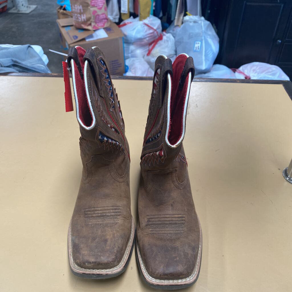 ARIAT BOOTS BROWN/RED/WHITE/BLUE 2
