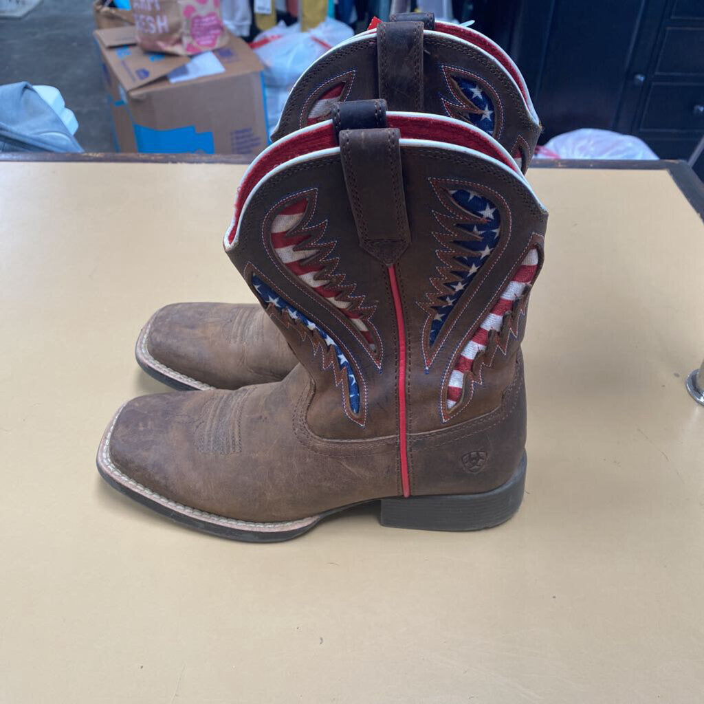 ARIAT BOOTS BROWN/RED/WHITE/BLUE 2