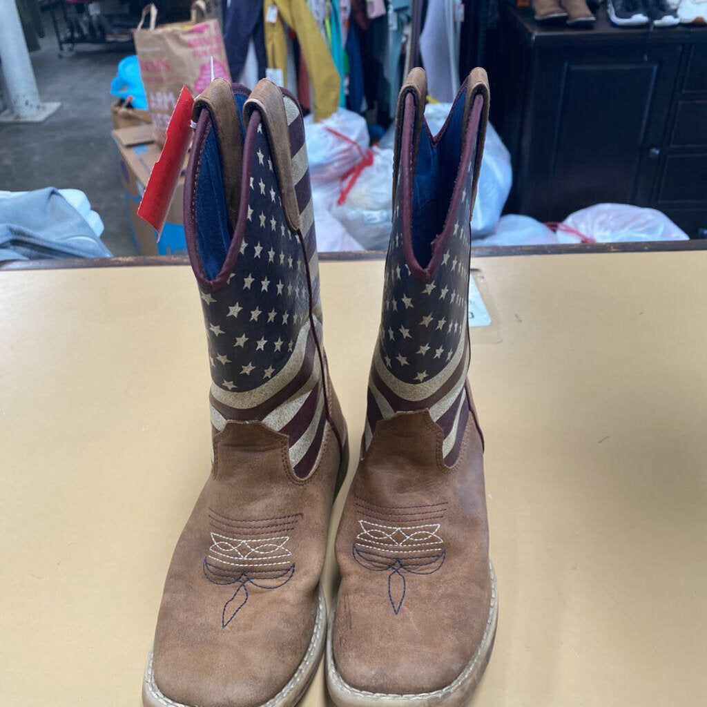 TWISTER BOOTS BROWN/RED/WHITE/BLUE 13