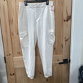 WOMENS CALIA HIGH RISE JOGGERS CREAM L NWT