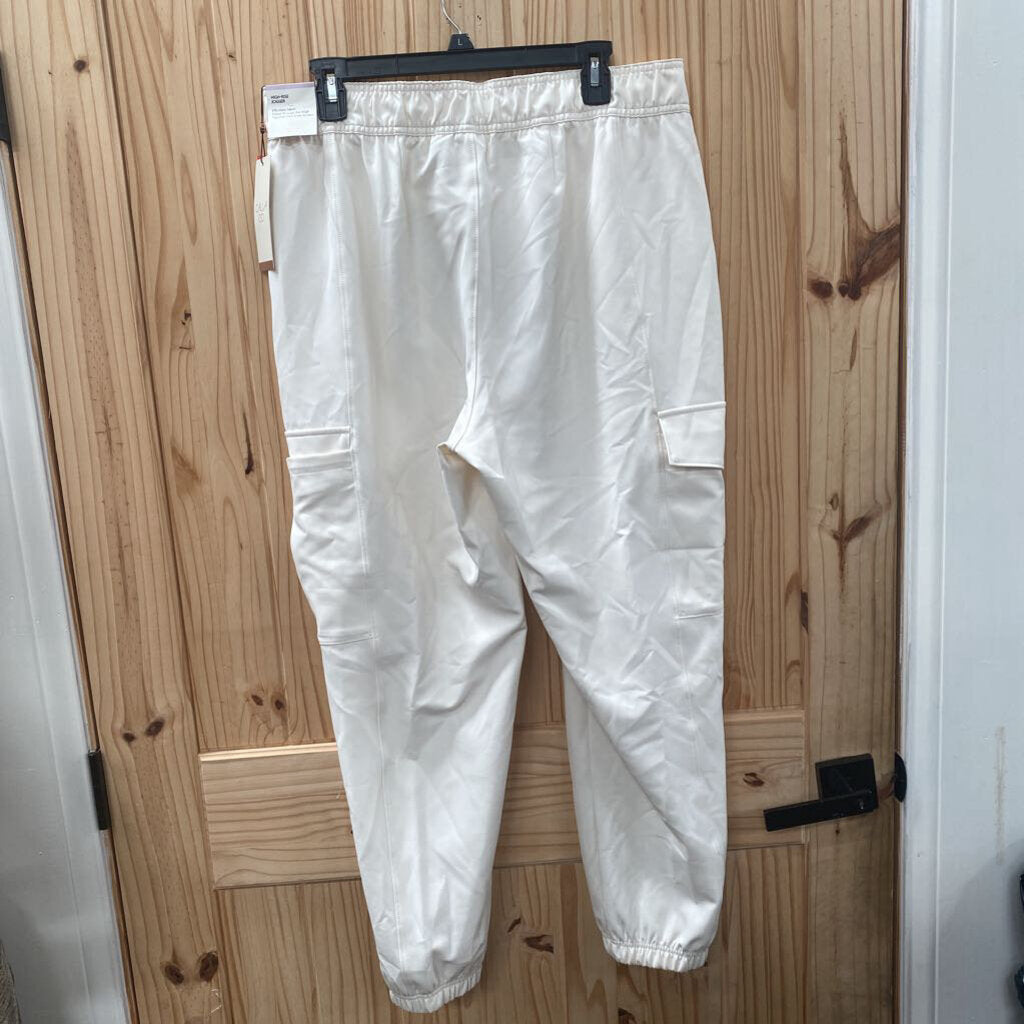 WOMENS CALIA HIGH RISE JOGGERS CREAM L NWT