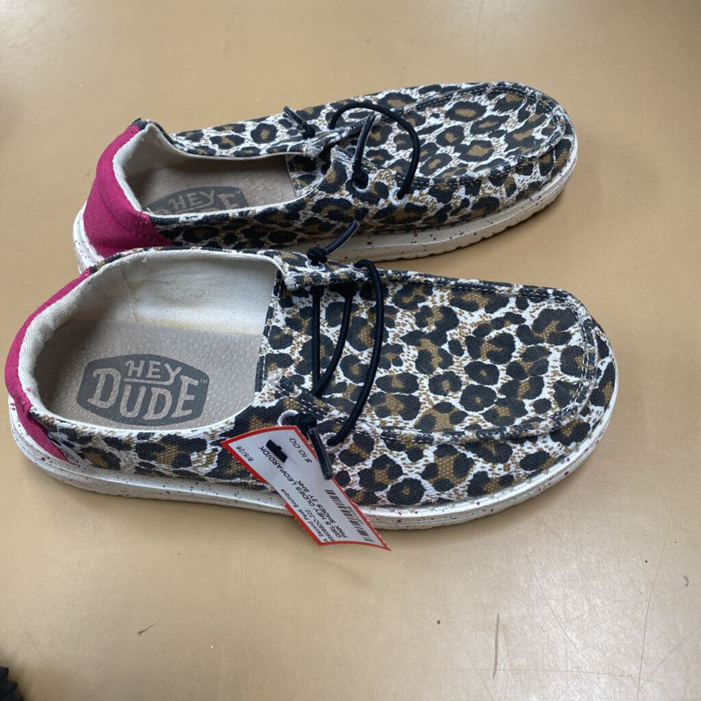 GIRLS HEY DUDES LEOPARD/DK PINK SHOES 2Y