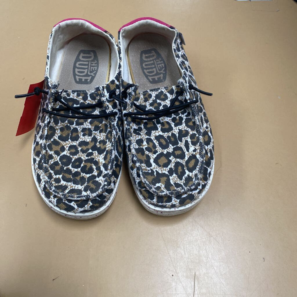 GIRLS HEY DUDES LEOPARD/DK PINK SHOES 2Y