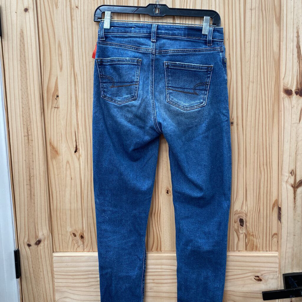 WOMENS AMERICAN EAGLE DENIM DIST. JEANS 0 REGULAR