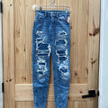 WOMENS AMERICAN EAGLE DENIM DIST. JEANS 000