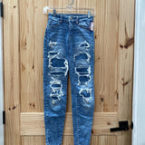 WOMENS AMERICAN EAGLE DENIM DIST. JEANS 000