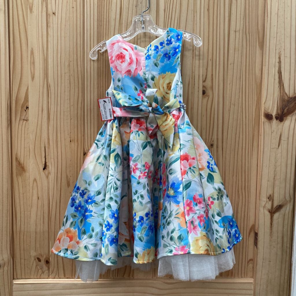 GIRLS COUTURE PRINCESS WHITE FLORAL DRESS 5