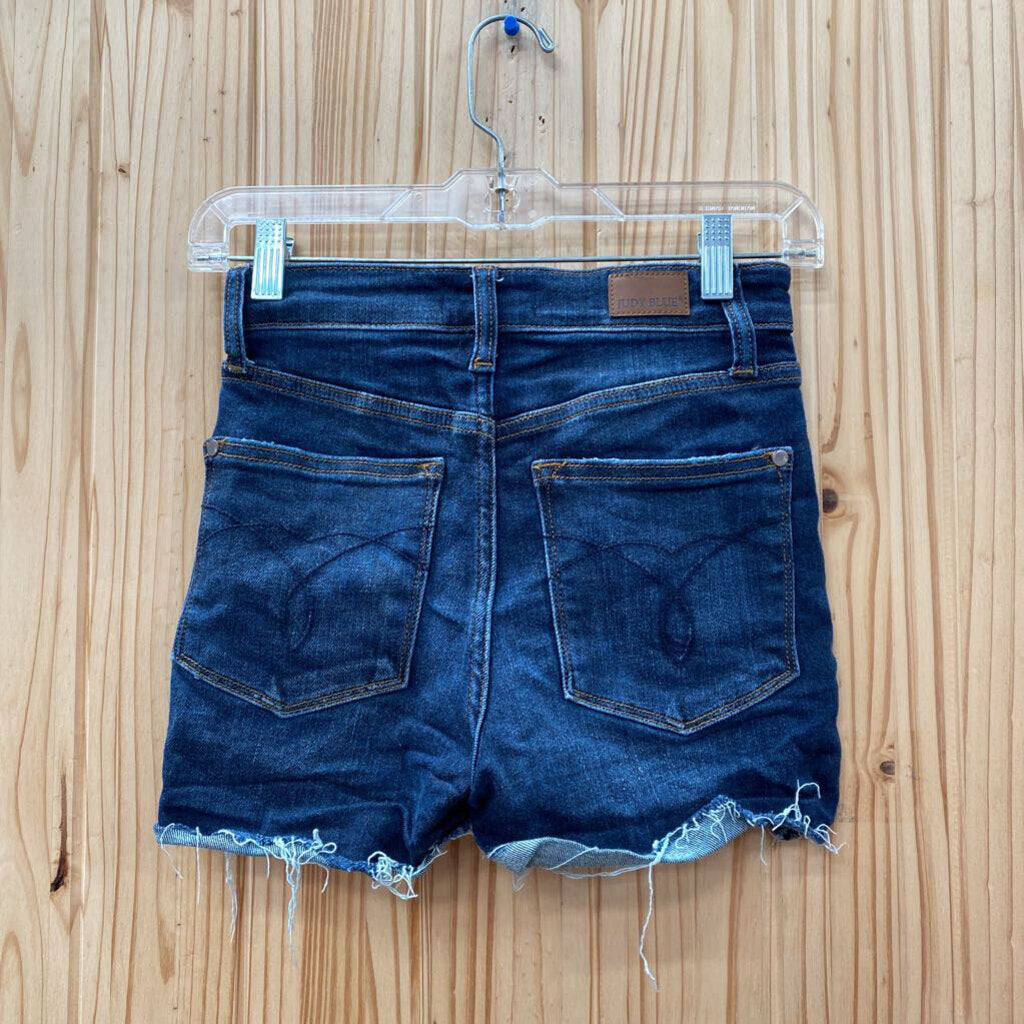 WOMENS JUDY BLUE DK DENIM JEAN SHORTS XS
