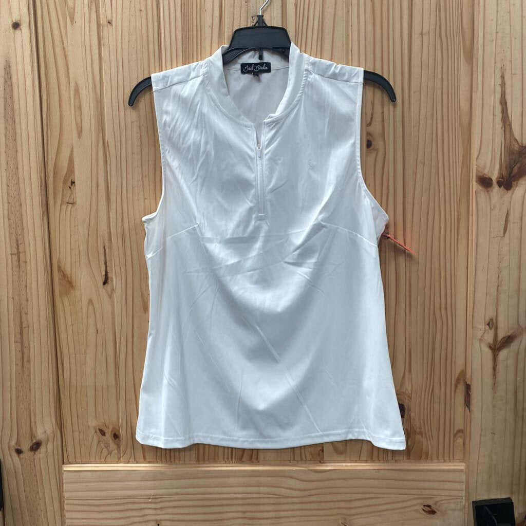 WOMENS BAD BIRDIE WHITE SL TOP L NWT