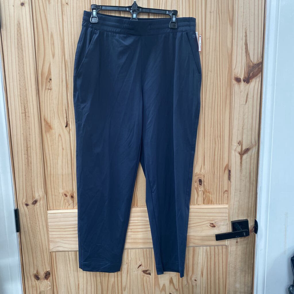 WOMENS CALIA MID-RISE PANTS NAVY BLUE M NWT