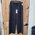 WOMENS CALIA SOFT SCUBA WIDE LEG PANTS BLK L NWT
