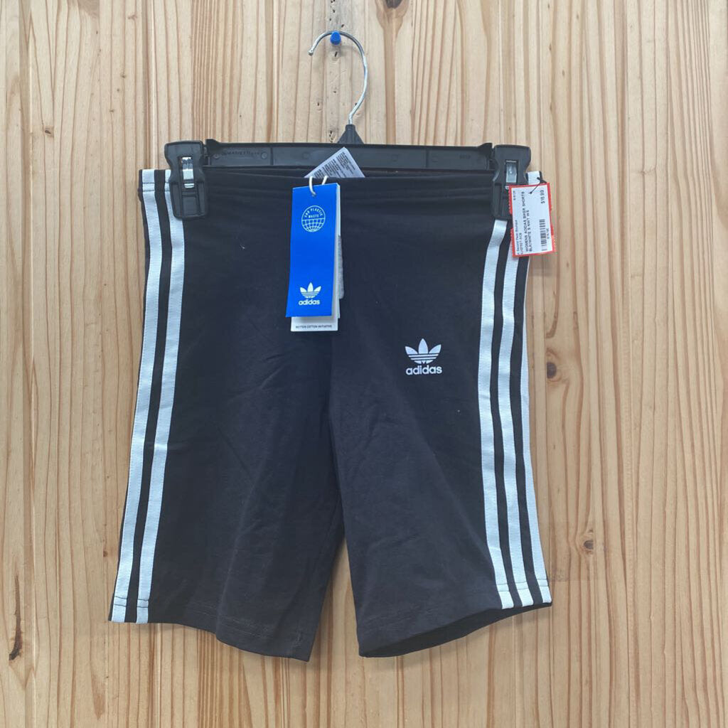 WOMENS ADIDAS BIKER SHORTS BLK/WHITE S NWT