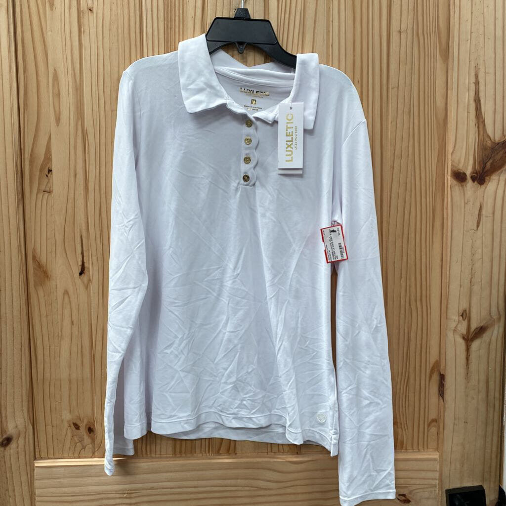WOMENS LUXLETIC LILLY PULITZER LS WHITE SHIRT M NWT