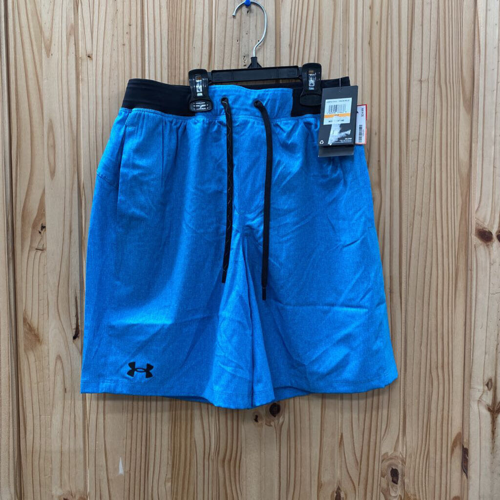 MENS UNDER ARMOUR SHORT LT BLUE/BLK S NWT