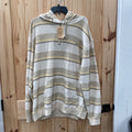 MENS QUIKSILVERS LS HOODED SHIRT TAN/BLK/LT BROWN XL NWT
