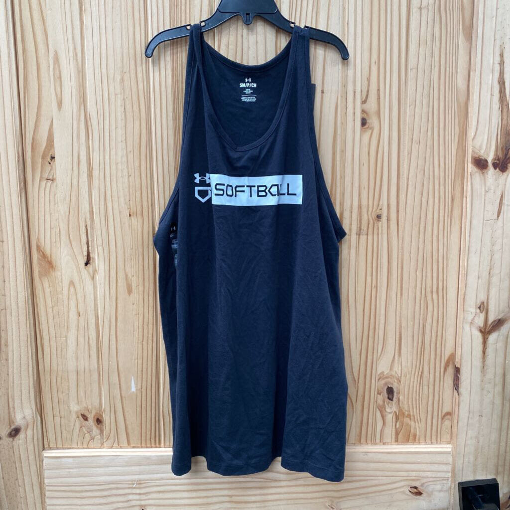 WOMENS UNDER ARMOUR SOFTBALL BLK/WHITE TANK S NWT