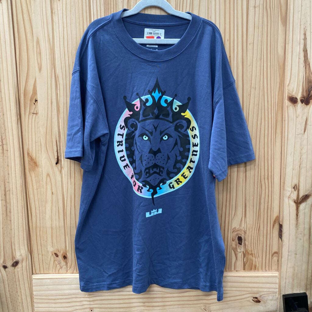 MENS NIKE LEBRON JAMES SHIRT TEAL W/LION S NWT