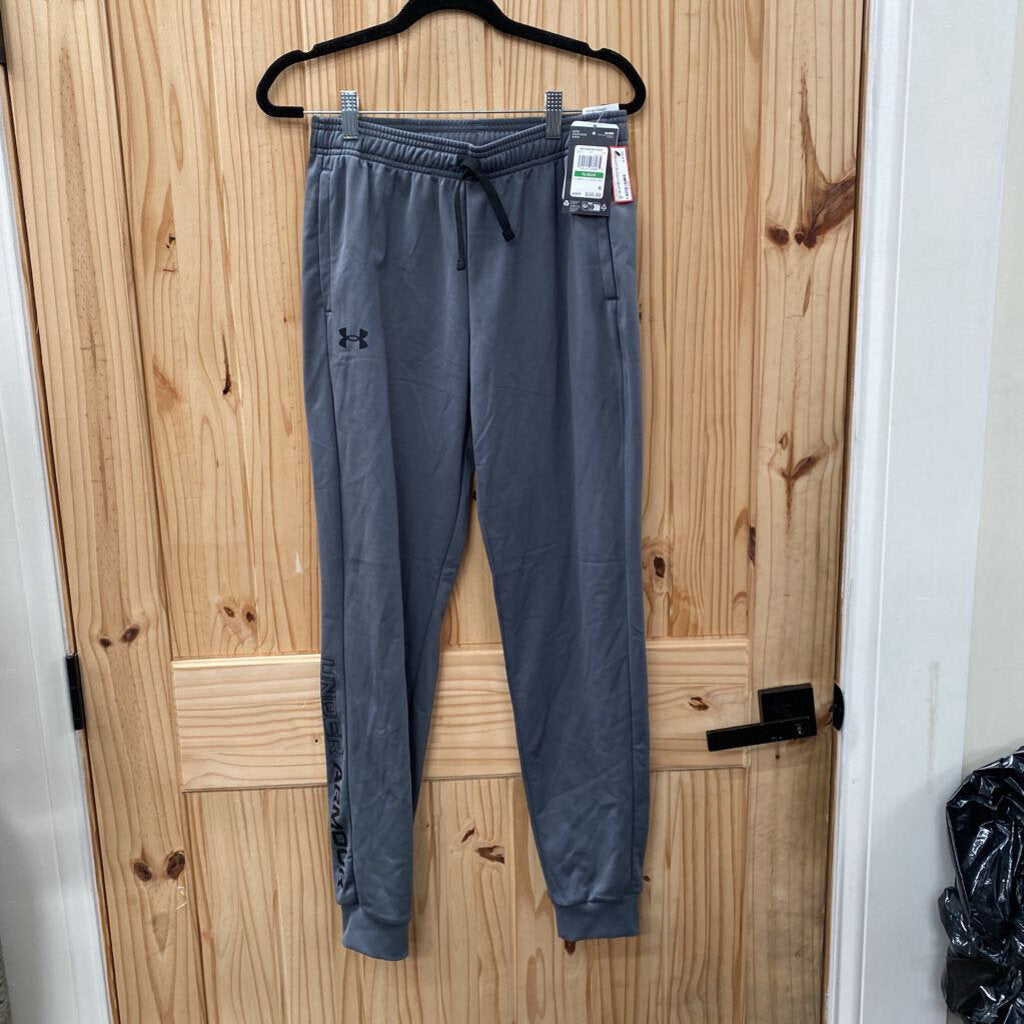 BOYS UNDER ARMOUR JOGGERS DK GRAY/BLK YLG 12 NWT