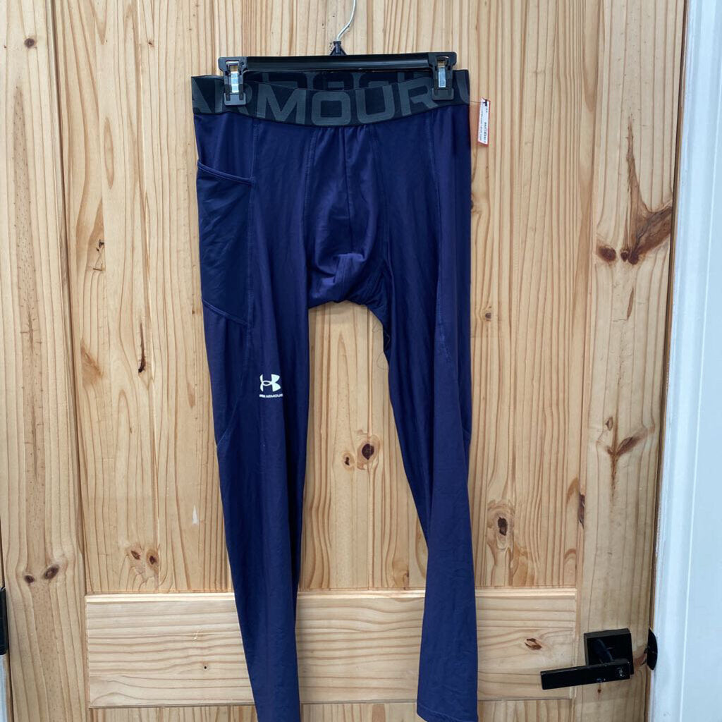 MENS UNDER ARMOUR LEGGINGS NAVY BLUE L NWT