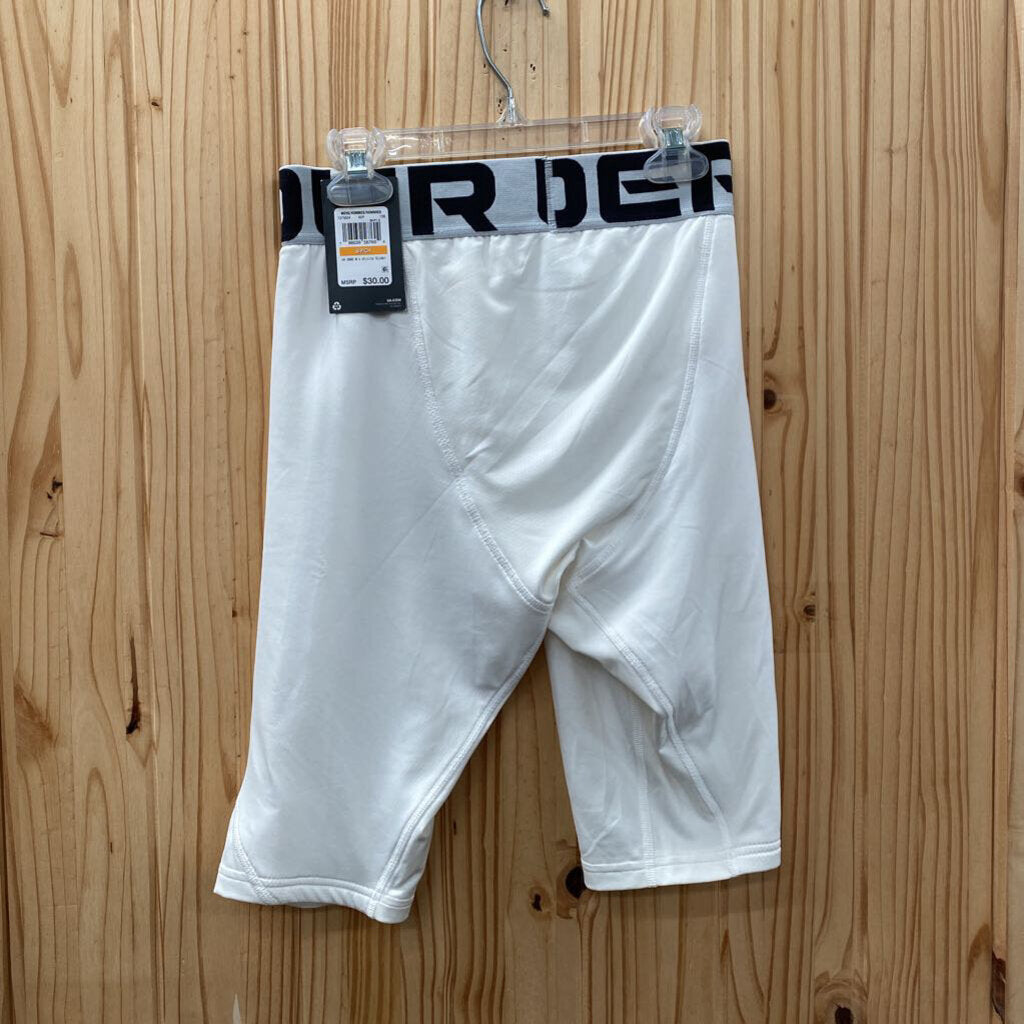 MENS UNDER ARMOUR COMPRESSION SHORTS WHITE/BLK S NWT