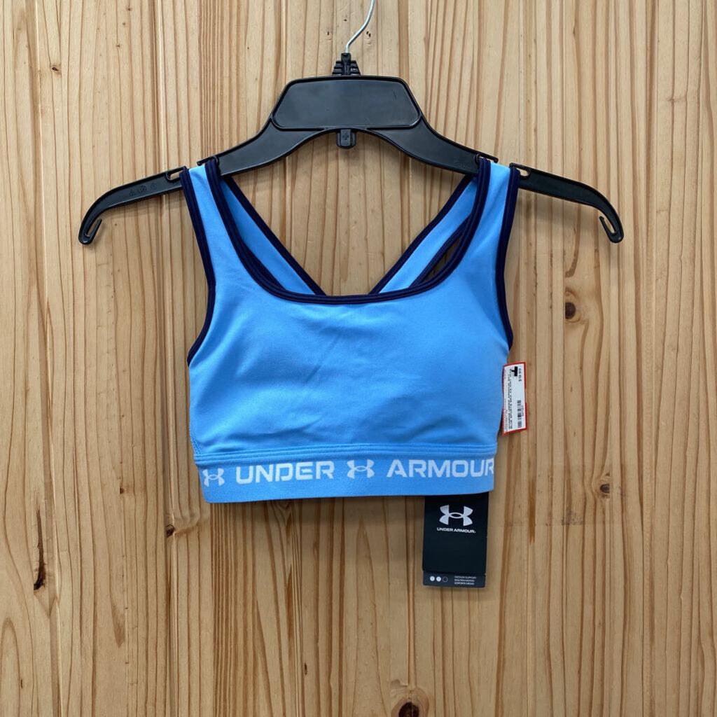WOMENS UNDER ARMOUR SKY BLUE SPORTS BRA XS NWT