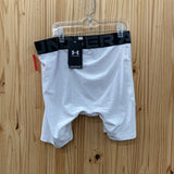 MENS UNDER ARMOUR COMPRESSION SHORTS WHITE/BLK L NWT