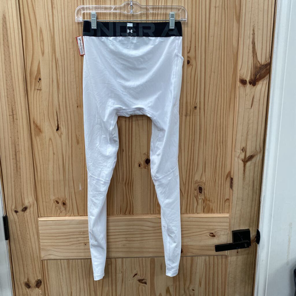 MENS UNDER ARMOUR COMPRESSION LEGGINGS WHITE/BLK M NWT