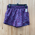GIRLS NIKE SHORTS PURPLE LEOPARD L 12 NWT