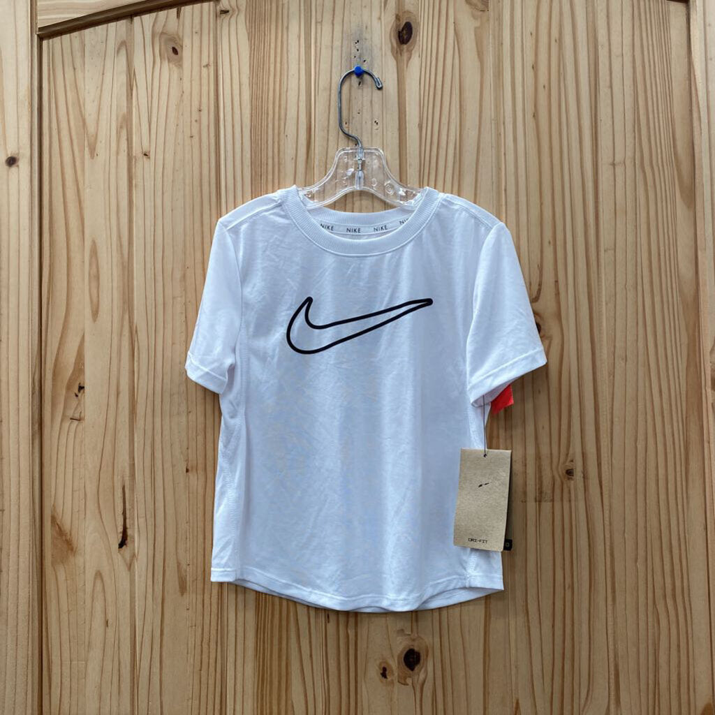 GIRLS NIKE SHIRT WHITE/BLK M 6 NWT