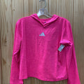 GIRLS ADIDAS LS BRIGHT PINK SHIRT W/HOOD L 14 NWT