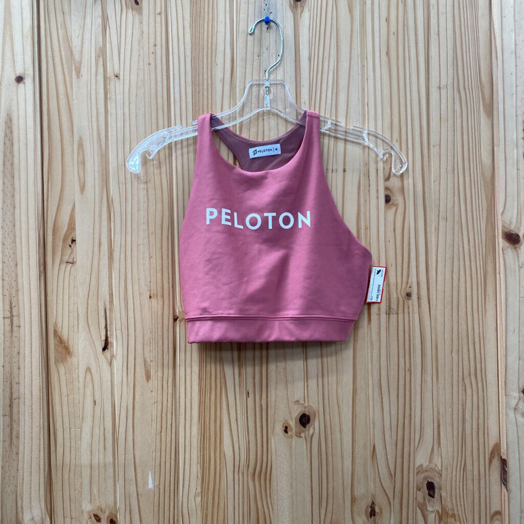 PELOTON MAUVE/WHITE SPORTS BRA