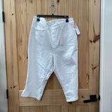 WOMENS GOOD AMERICAN WHITE DENIM CAPRIS 18 NWT
