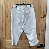 WOMENS GOOD AMERICAN WHITE DENIM CAPRIS 18 NWT