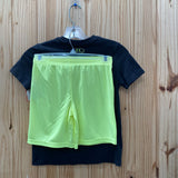 BOYS UNDER ARMOUR 2PC SET BLK/NEON YELLOW/GREEN YSM 8 NWT