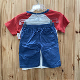 BOYS LUCKY BRAND 2PC SET RED/WHITE/TEAL 7 NWT