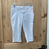 WOMENS 1822 WHITE DENIM CAPRIS 8