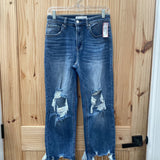 WOMENS RISEN DENIM DIST. JEANS 5