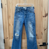WOMENS RISEN LT DENIM DIST. JEANS 5