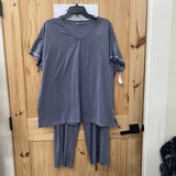 WOMENS 2PC SET GRAY 3XL